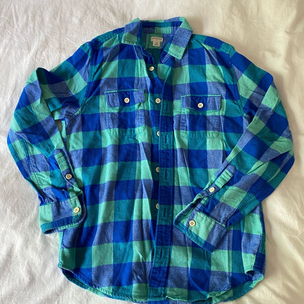 3/$20 Crewcuts flannel checked long sleeve shirt